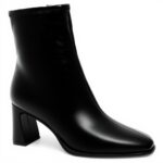Bottines Steve Madden Odesa Femme Cuir Talon Zip Noir