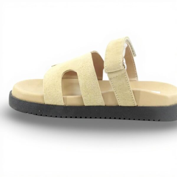 Chaussons Femme Steve Madden Daim Beige Brides Velcro