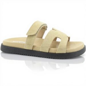 Chaussons Femme Steve Madden Daim Beige Brides Velcro