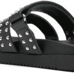 Chaussons Steve Madden Missile-S Cuir Noir Femme Bride Clous-0