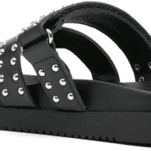 Chaussons Steve Madden Missile-S Cuir Noir Femme Bride Clous-0