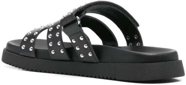 Chaussons Steve Madden Missile-S Cuir Noir Femme Bride Clous-0