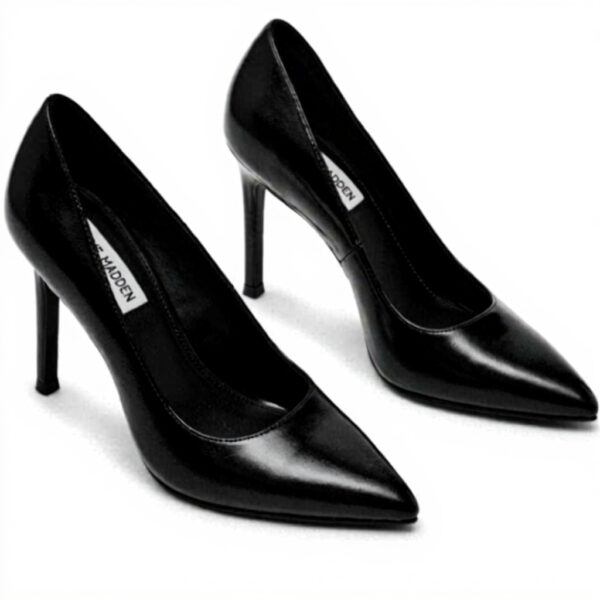 Escarpins Cuir Noir Steve Madden Talon Aiguille Femme