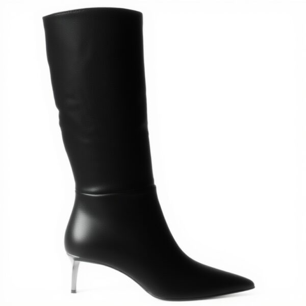 Bottes hautes Steve Madden femme cuir noir talon chaton