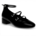 Ballerines Steve Madden Femme Cuir Noir Boucle Italie