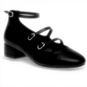 Ballerines Steve Madden Femme Cuir Noir Boucle Italie