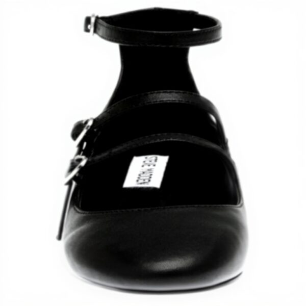 Ballerines Steve Madden Femme Cuir Noir Boucle Italie