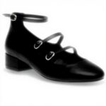 Ballerines Steve Madden Femme Cuir Noir Boucle Italie