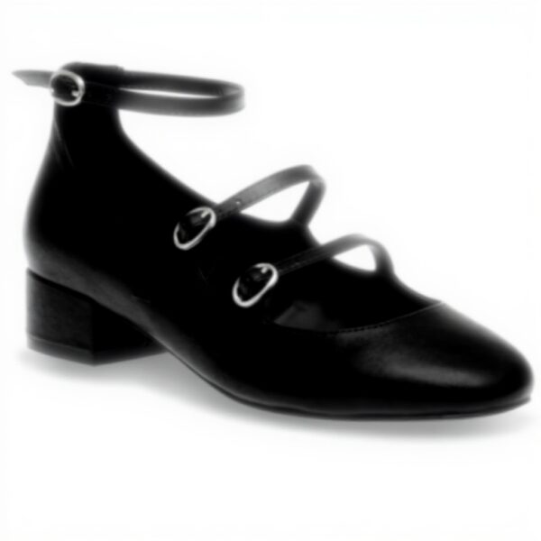 Ballerines Steve Madden Femme Cuir Noir Boucle Italie