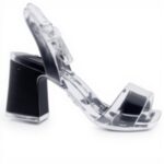 Sandale Steve Madden Cuir Noir Slingback Femme Élégante