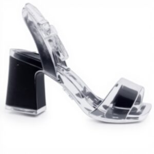 Sandale Steve Madden Cuir Noir Slingback Femme Élégante