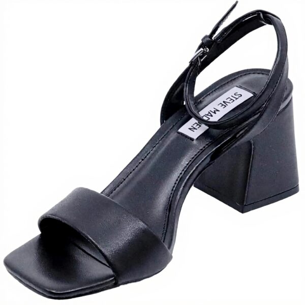 Sandale Steve Madden Cuir Noir Slingback Femme Élégante