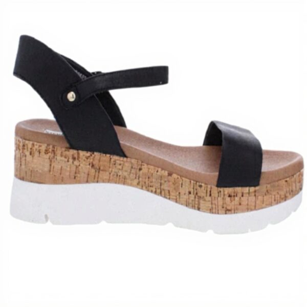 Steve Madden Sandale Kimmie Femme Cuir Noir Talon Compensé