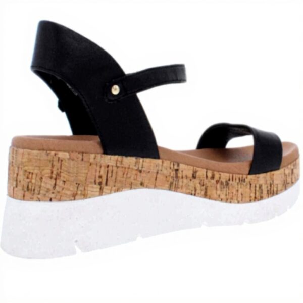 Steve Madden Sandale Kimmie Femme Cuir Noir Talon Compensé