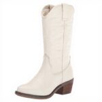 Steve Madden Bottes Western cuir blanc femme chaussures