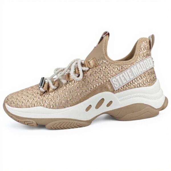 Baskets Steve Madden Mileage Or Blanc Femme Chaussures Sport