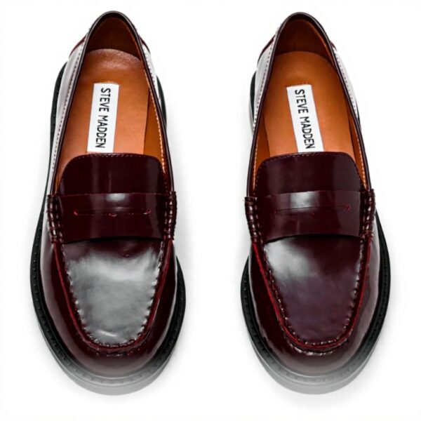 Mocassin Steve Madden Adison Bordeaux cuir brillant femme