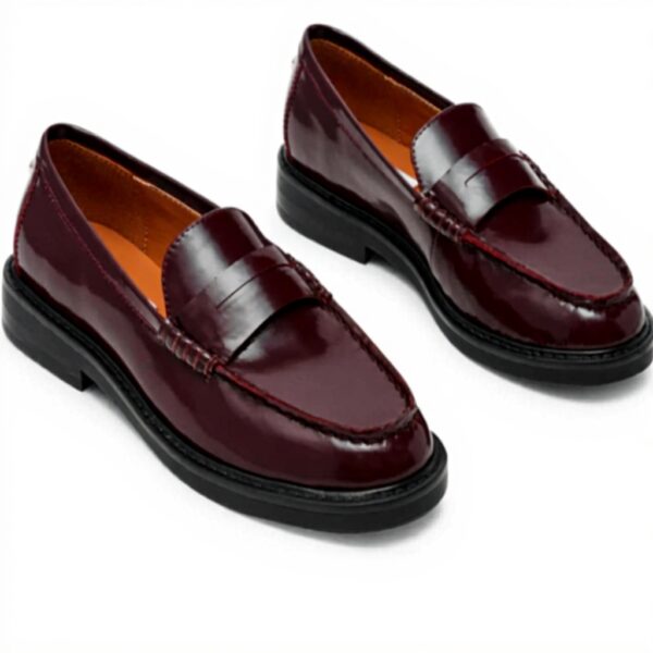 Mocassin Steve Madden Adison Bordeaux cuir brillant femme