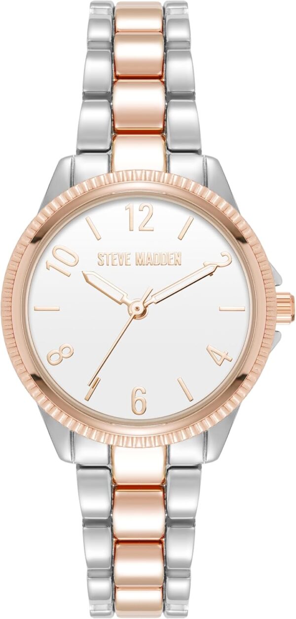 Montre bracelet Steve Madden Femme Argent Or Rose Cristal-0