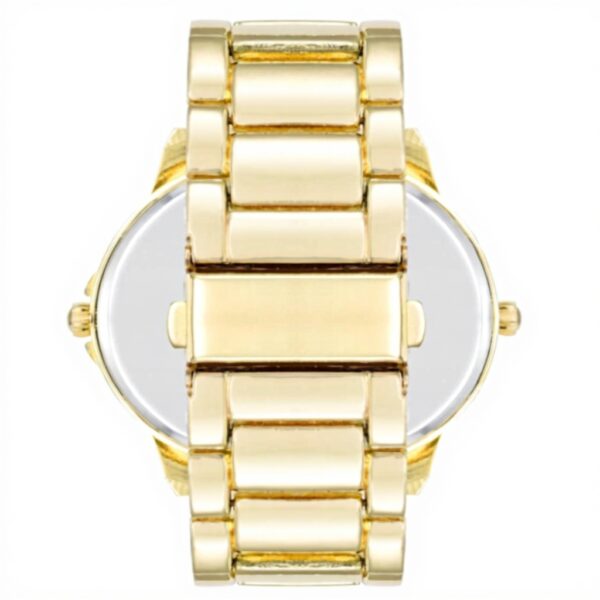 Montre bracelet homme Steve Madden noir or design texturé