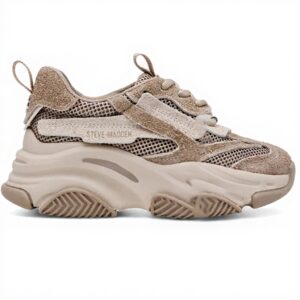 Baskets Steve Madden Possession Femme Toile Lacets Taupe