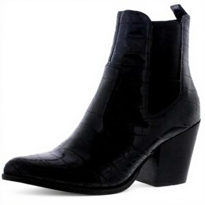 Bottes Steve Madden Femme Cuir Noir Talon Western