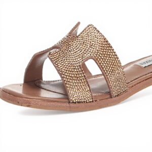 Sandales femme Steve Madden Hadyn strass bronze talon 1,9 cm